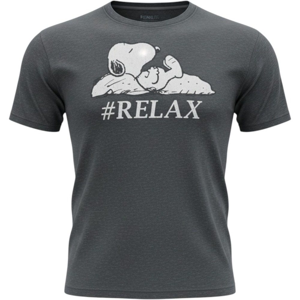Peanuts Snoopy Relax Graphic T-Shirt Mens XL Charcoal Heather Gray Short Sleeve